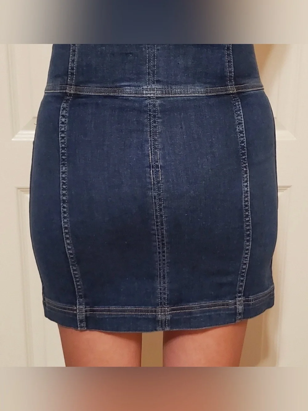 Free People Denim Womens Modern Femme Stretch Skirt Size 4